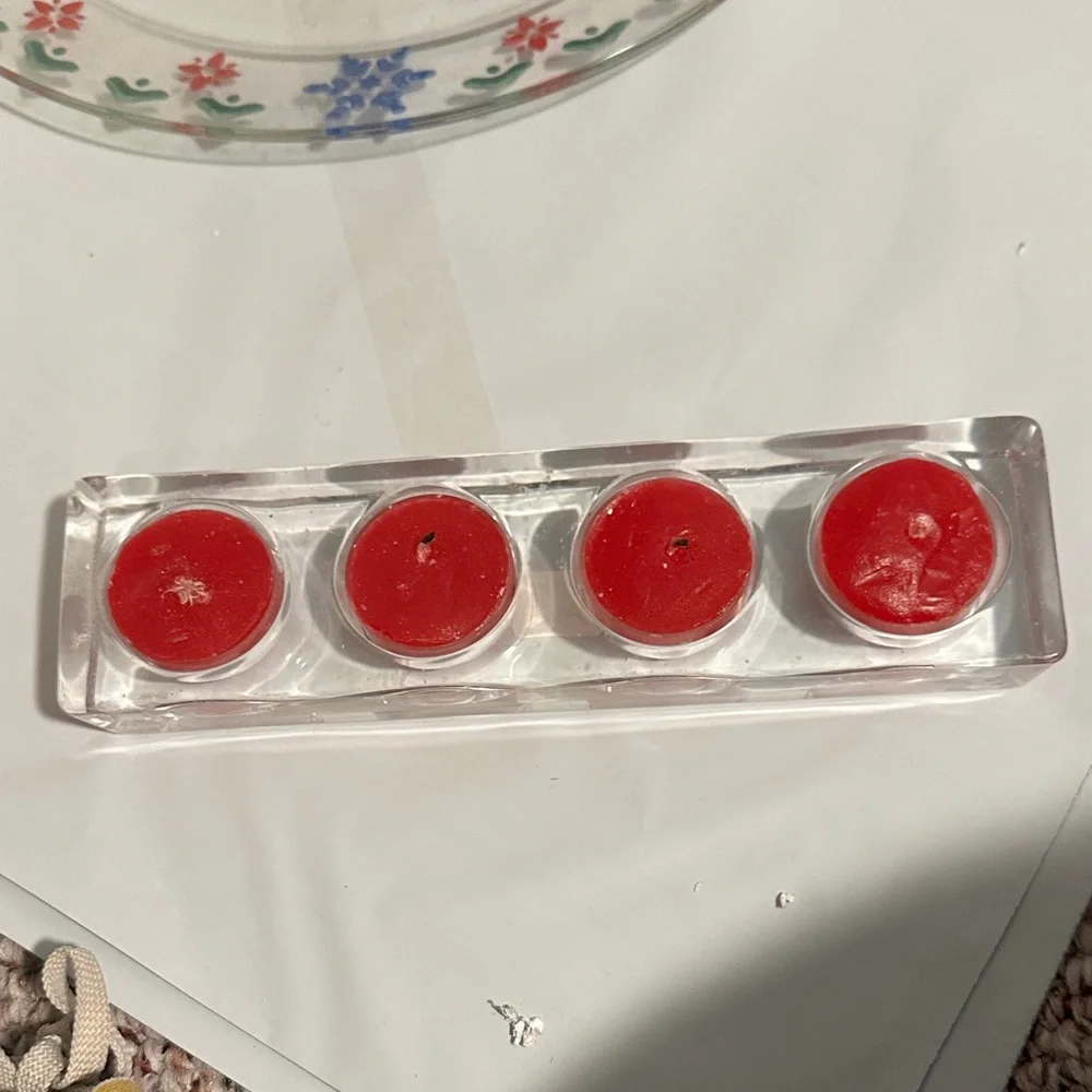 Set of Red Tealight Candles crate and barrel